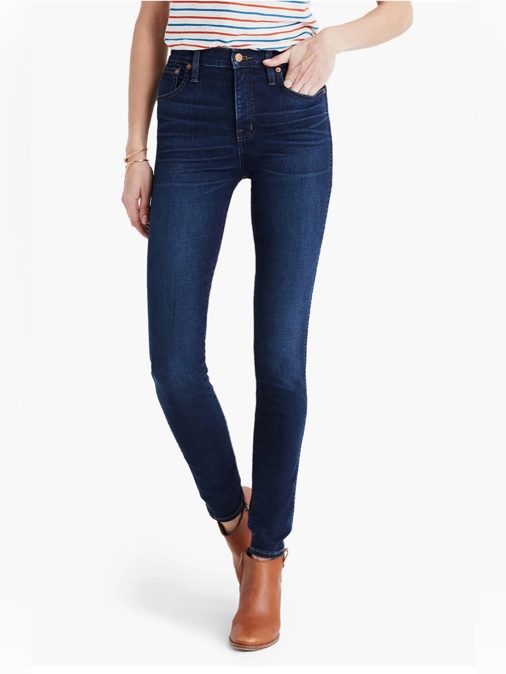 🛼 Madewell 9’ High-Rise Skinny Jeans in Dark Indigo 🛼